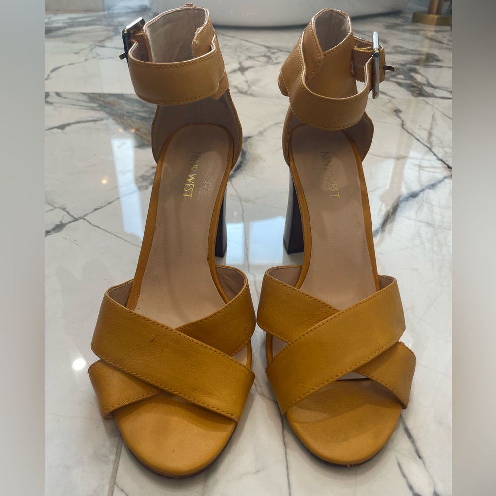 Nine West Women's Yellow Strappy Heels